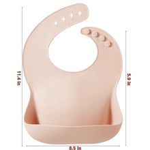 Adjustable Silicone Bibs with Pocket, 3-Pack.