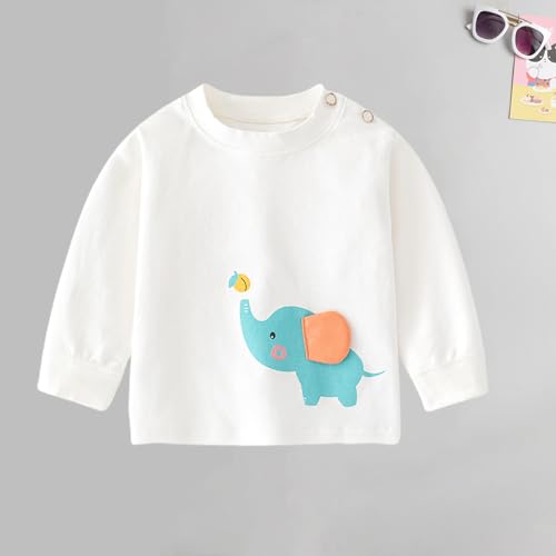 Baby Girls Boys Sweatshirt, Fall Winter (White, 9 Months)