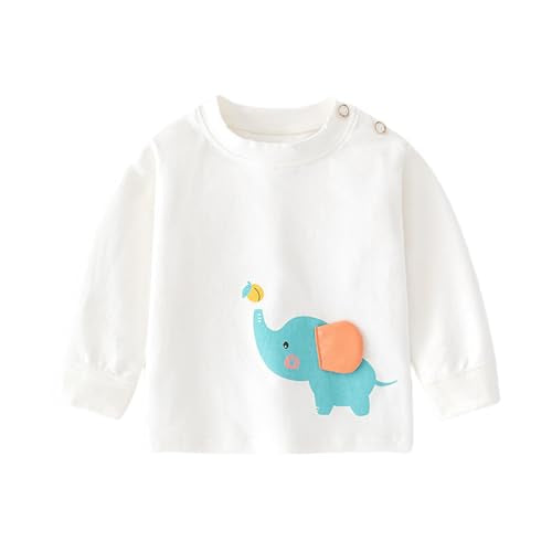 Baby Girls Boys Sweatshirt, Fall Winter (White, 9 Months)