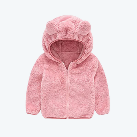 Toddler fleece bear ear hoodie.