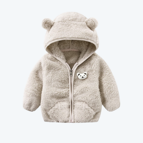 Infant Bear Ears Hooded Jacket (Grey, 0-6 Months)