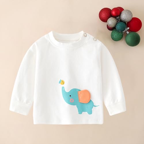 Baby Girls Boys Sweatshirt, Fall Winter (White, 9 Months)