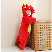 Red Bear Hooded Fleece Jumpsuit.