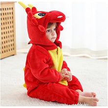 Red Bear Hooded Fleece Jumpsuit.