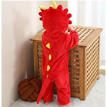 Red Bear Hooded Fleece Jumpsuit.