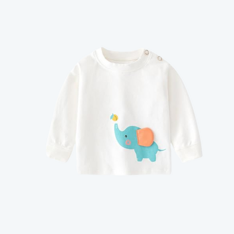 Baby Girls Boys Sweatshirt, Fall Winter (White, 9 Months)