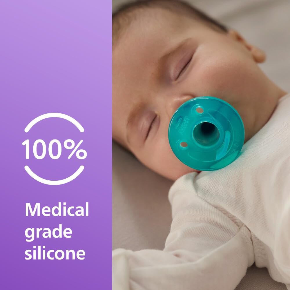 Silicone Orthodontic Baby Pacifiers, 4-Pack.