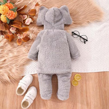 Newborn Boy Fluffy Hooded Jumpsuit.