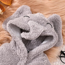 Newborn Boy Fluffy Hooded Jumpsuit.