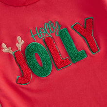 Christmas Baby Letter Embroidery Romper.