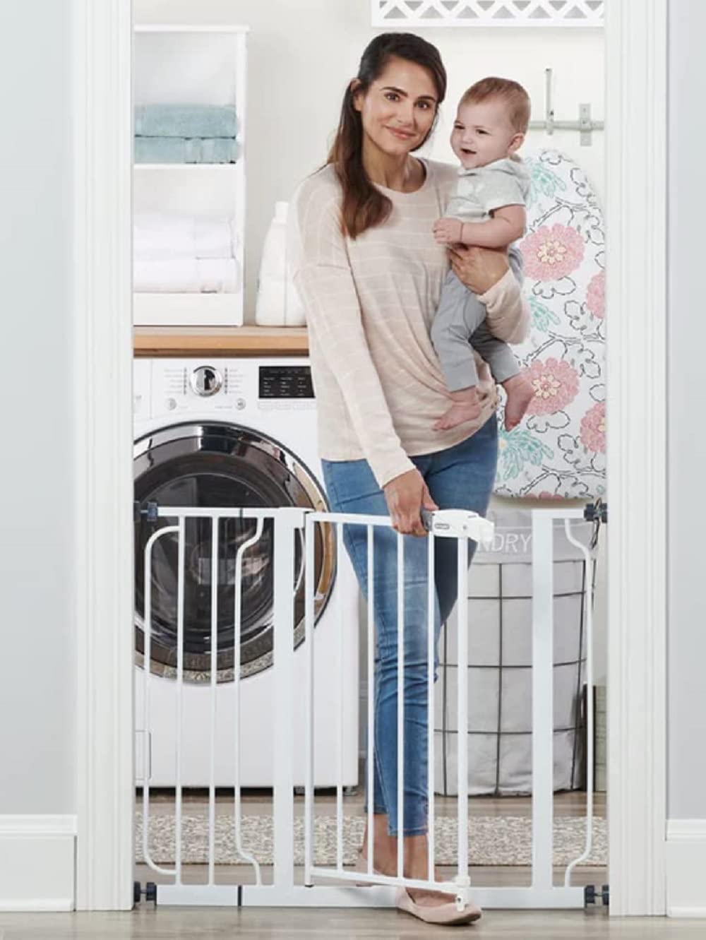 38.5-Inch Walk-Thru Baby Gate with Extension