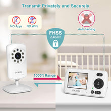 Portable Video Baby Monitor with Night Vision 2.4'' Portable Travel Screen