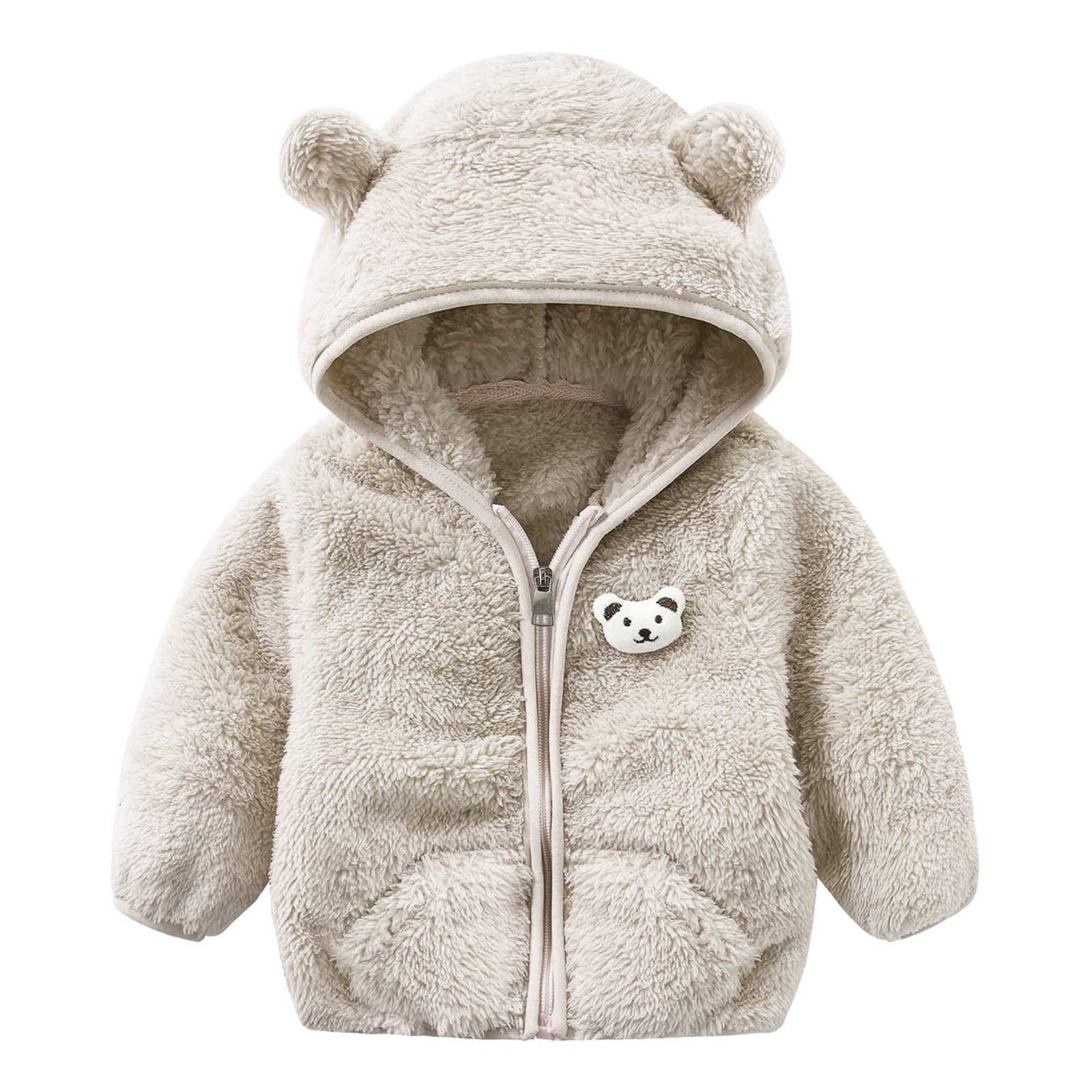 Infant Bear Ears Hooded Jacket (Grey, 0-6 Months)