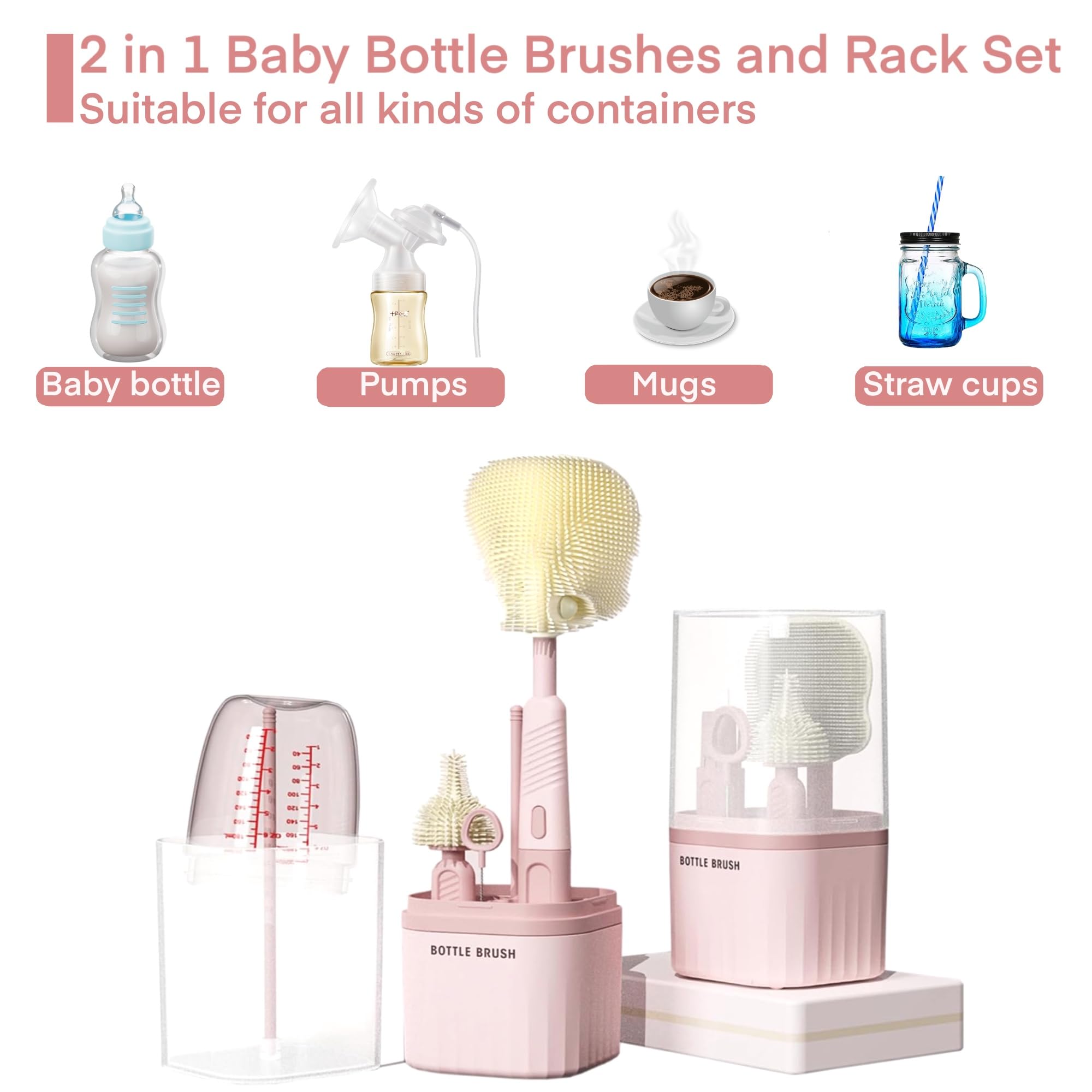 6-in-1 Portable Baby Bottle Brush Set.