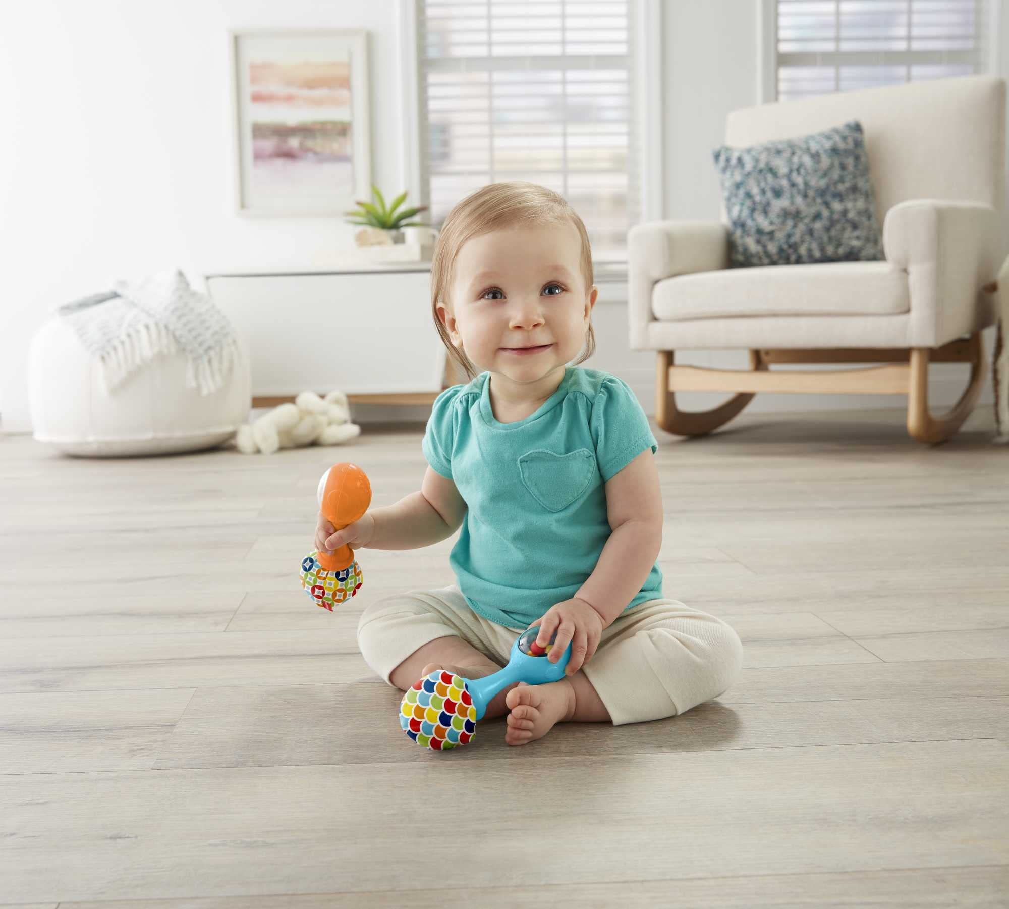 Soft Musical Maracas for Babies. Set of 2 Soft Musical Instruments for Babies