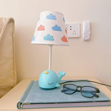 Kids Table Lamp, Adorable 13 Inch Blue Whale Lamp Design with Cute Lampshade, Nursery Lamp Ideal for Children's Bedroom Decor, Includes LED Bulb