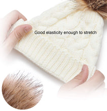 Baby Winter Knit Beanie Set Color: White/Beige/Pink-3pcs