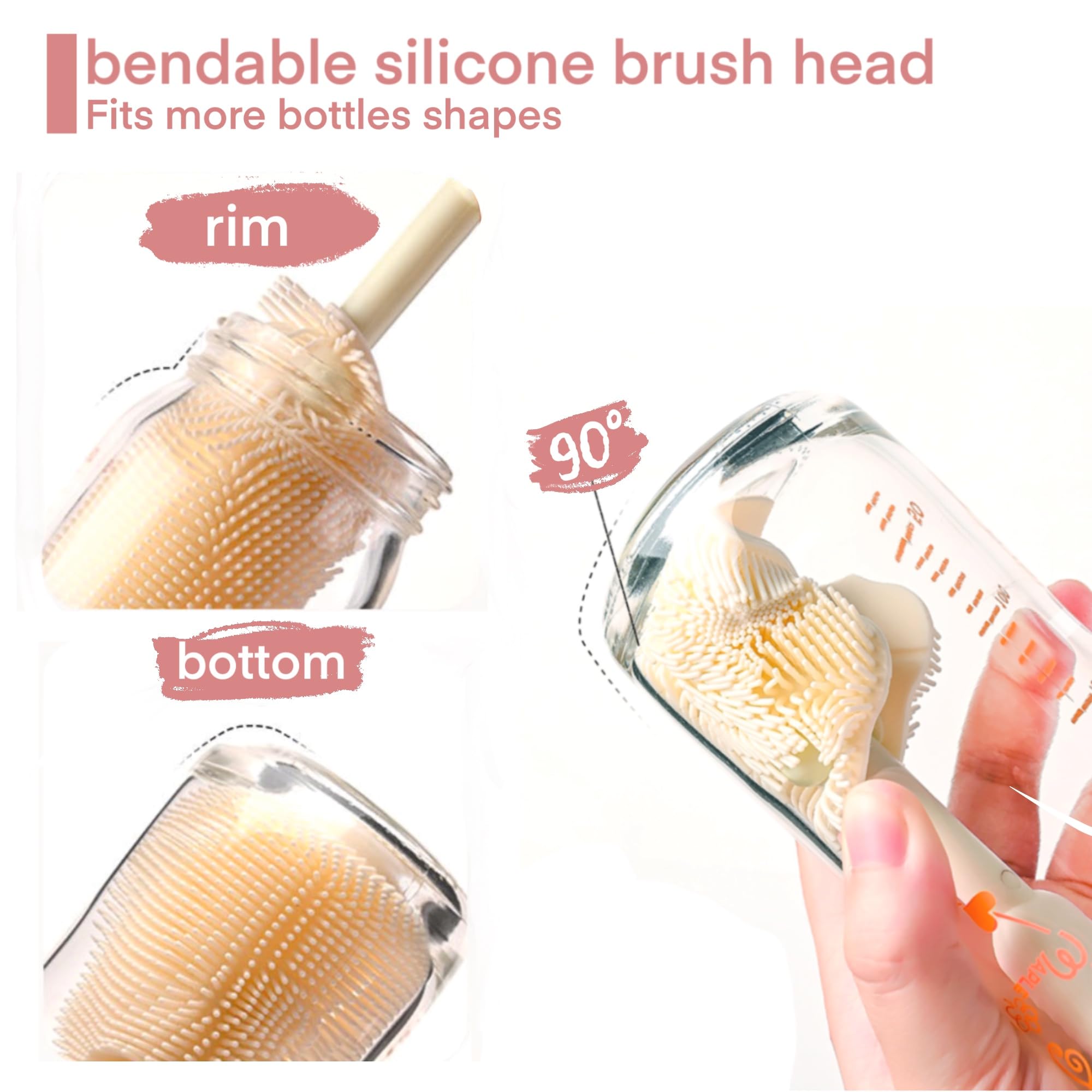 6-in-1 Portable Baby Bottle Brush Set.