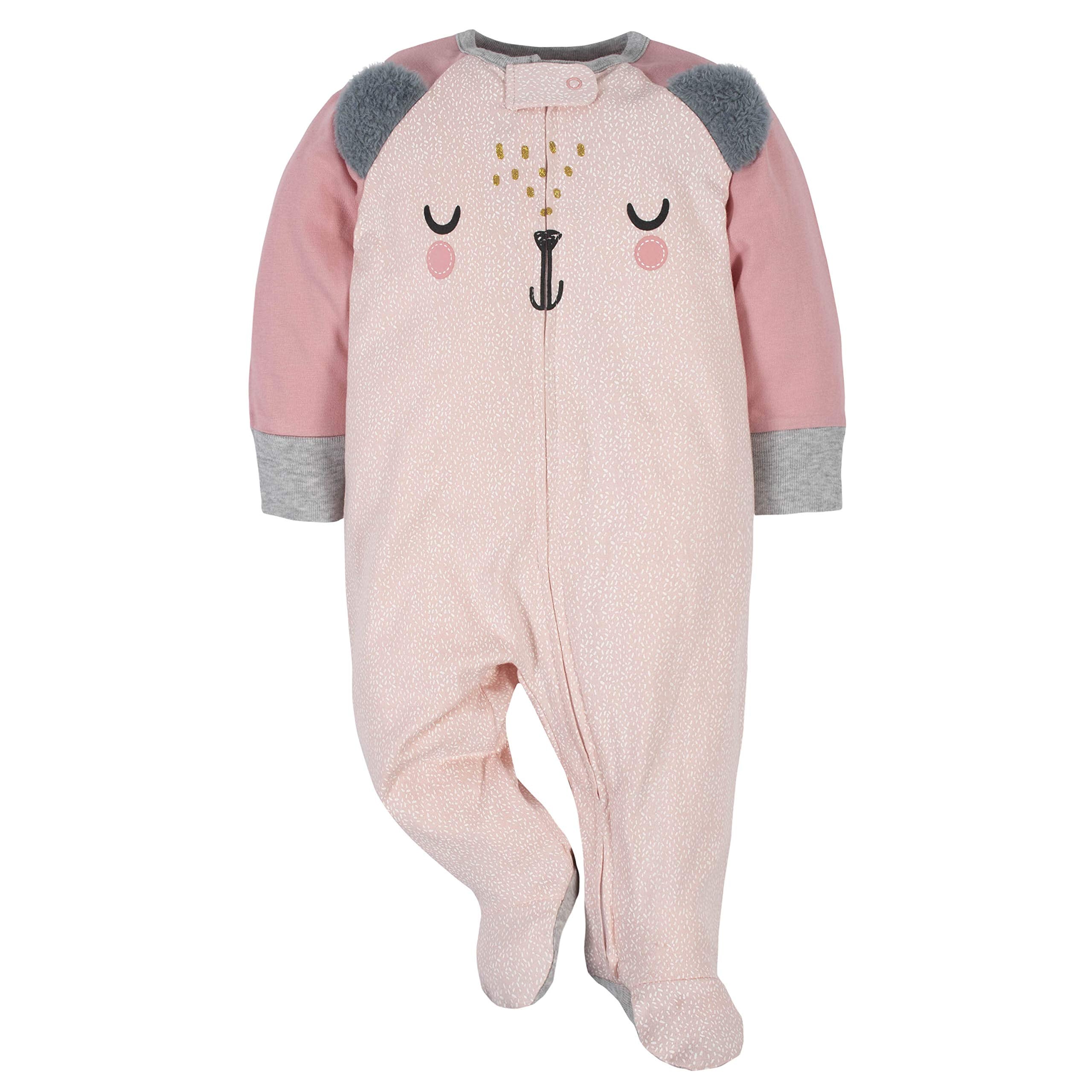 4 Pack  Baby Girls Footie Sleepers