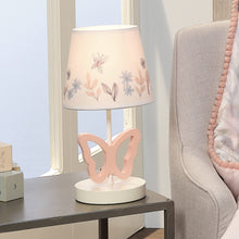 Baby Blooms Pink Butterfly Nursery Lamp with Floral Shade & Bulb