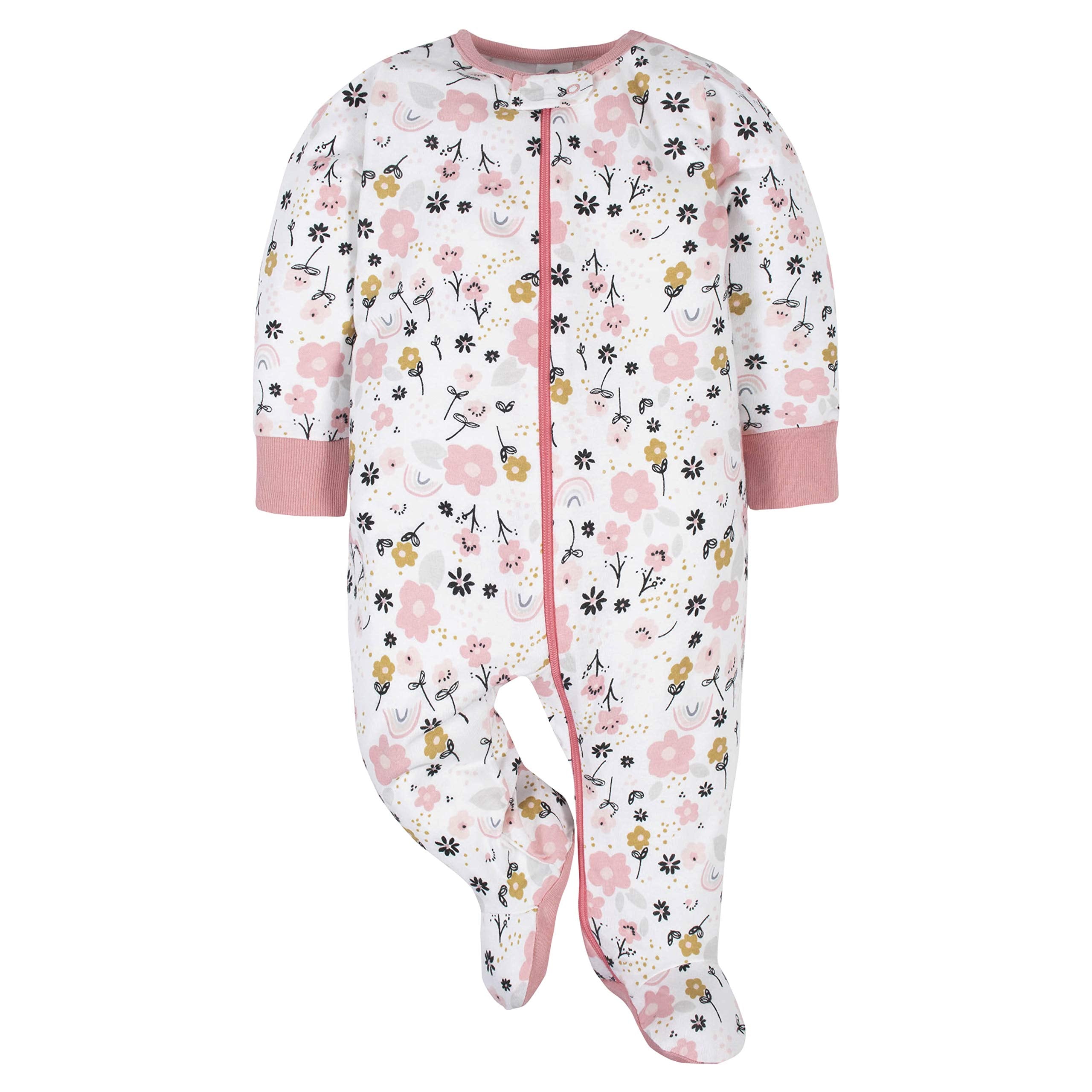 4 Pack  Baby Girls Footie Sleepers