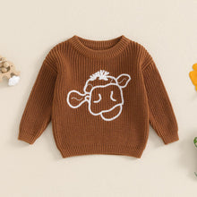 Toddler western cow knit sweater.