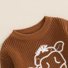 Toddler western cow knit sweater.