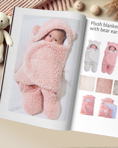 Plush blankets with bear ears